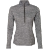 Custom Womens Striated Quarter-Zip Pullover Black