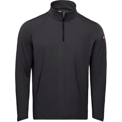 Custom Mens Performance Cadet Collar Quarter-Zip Pullover Black