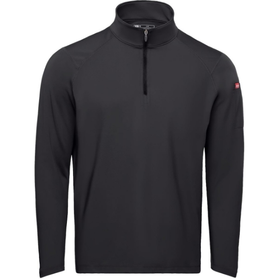Custom Mens Performance Cadet Collar Quarter-Zip Pullover Black