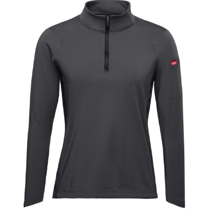Custom Womens Performance Cadet Collar Quarter-Zip Pullover Carbon