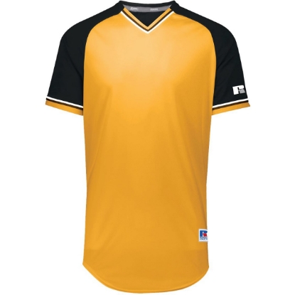 Custom Unisex Classic V-Neck Jersey Gold/ Black/ White