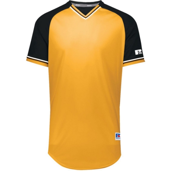 Custom Unisex Classic V-Neck Jersey Gold/ Black/ White