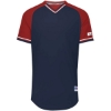 Custom Unisex Classic V-Neck Jersey Navy/ True Red/ White