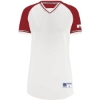 Custom Womens Classic V-Neck Jersey White/ True Red/ White