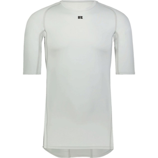 Custom Unisex CoolCore® Half Sleeve Compression Shirt Grid Iron Silver