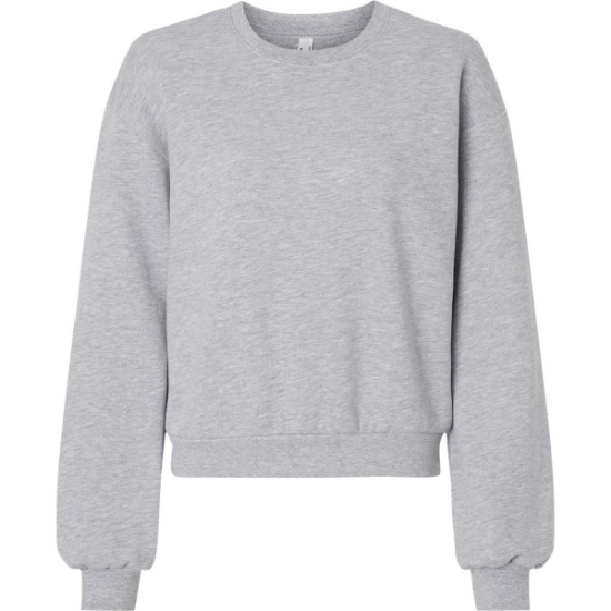 Custom Womens ReFlex Fleece Crewneck Sweatshirt Heather Grey