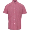 Custom Mens Microcheck Gingham Cotton Shirt Red/ White