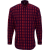 Custom Mens Mulligan Check Cotton Shirt Red/ Navy