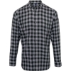 Custom Mens Mulligan Check Cotton Shirt Steel/ Black