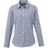 Custom Womens Microcheck Gingham Cotton Shirt Navy/ White