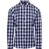 Custom Womens Mulligan Check Cotton Dress Shirt White/ Navy