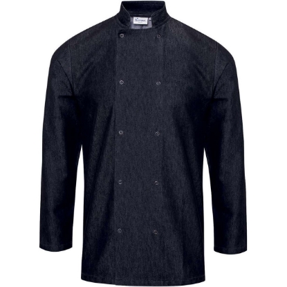 Custom Unisex Denim Chefs Jacket Black Denim