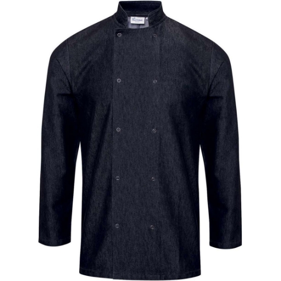 Custom Unisex Denim Chefs Jacket Black Denim