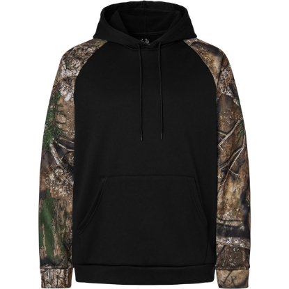 Custom Unisex Realtree® Performance Colorblocked Hooded Sweatshirt Camo/ Black