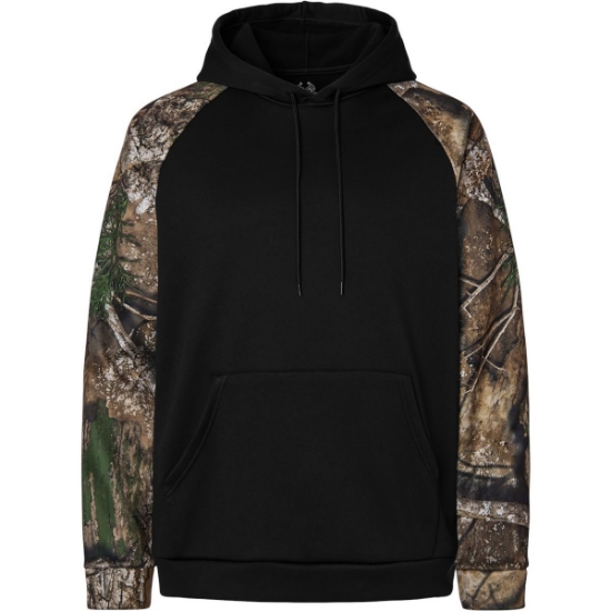 Custom Unisex Realtree® Performance Colorblocked Hooded Sweatshirt Camo/ Black