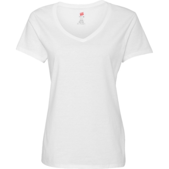 Custom Womens Perfect-T V-Neck T-Shirt White