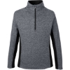 Custom Mens Constant Half-Zip Sweater Fleece Pullover Black Heather/ Black