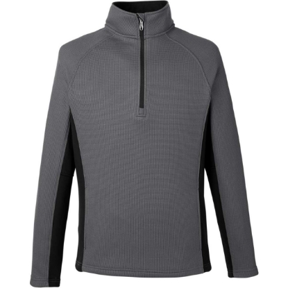 Custom Mens Constant Half-Zip Sweater Fleece Pullover Polar/ Black