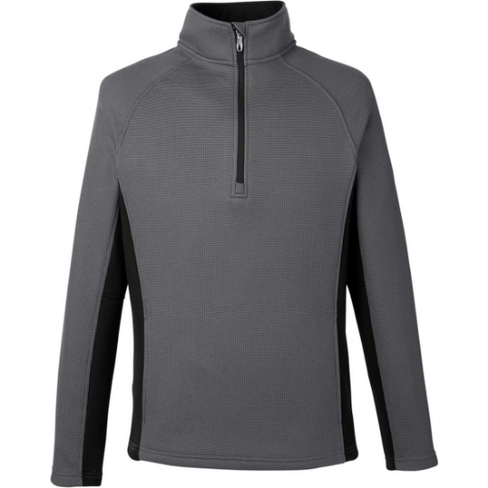 Custom Mens Constant Half-Zip Sweater Fleece Pullover Polar/ Black