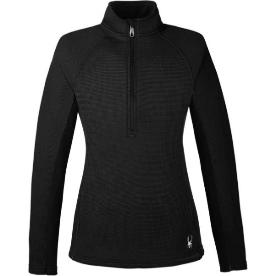 Custom Womens Constant Half-Zip Sweater Fleece Pullover Black