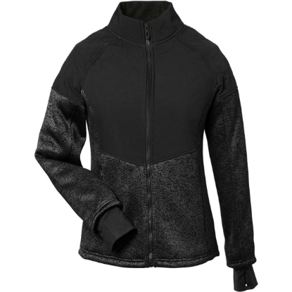 Custom Womens Passage Sweater Jacket Black Powder/ Black