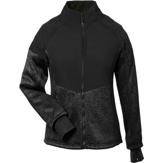 Custom Womens Passage Sweater Jacket Black Powder/ Black