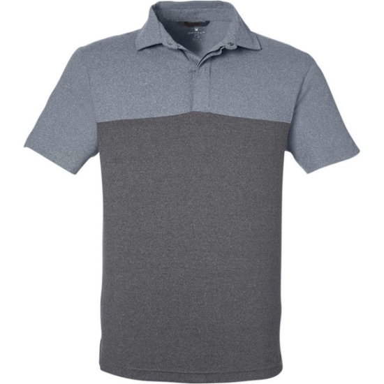 Custom Mens Spyre Flex Colorblock Polo Polar Frost/ Black Frost