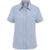 Custom Womens Short Sleeve Stretch Oxford Shirt Light Blue