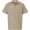 Custom Mens Industrial Short Sleeve Work Shirt Desert Sand