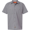 Custom Mens Industrial Short Sleeve Work Shirt Graphite Grey