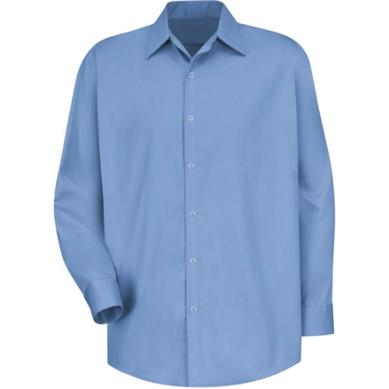 Custom Mens Long Sleeve Specialized Cotton Work Shirt Light Blue