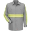 Custom Mens Enhanced Visibility Long Sleeve Cotton Work Shirt Grey