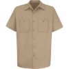 Custom Mens Cotton Short Sleeve Uniform Shirt Khaki