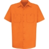 Custom Mens Cotton Short Sleeve Uniform Shirt Orange