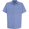 Custom Mens Tall Cotton Short Sleeve Uniform Shirt Light Blue