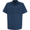Custom Mens Tall Cotton Short Sleeve Uniform Shirt Navy