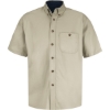 Custom Mens Short Sleeve 100% Cotton Dress Shirt Stone