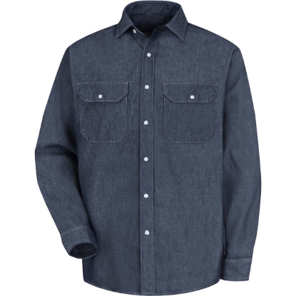 Custom Mens Deluxe Denim Long Sleeve Shirt Denim