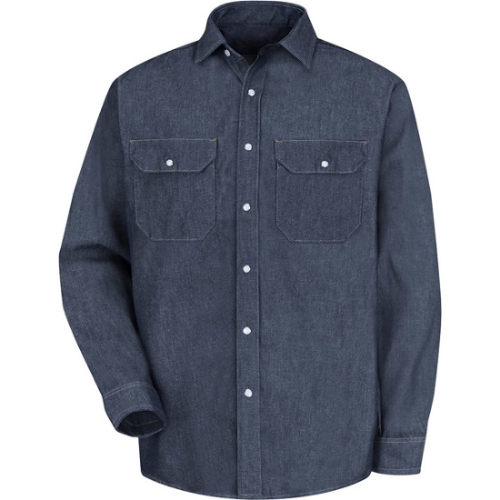 Custom Mens Deluxe Denim Long Sleeve Shirt Denim