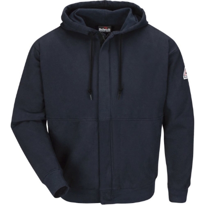Custom Mens Zip-Front Hooded Sweatshirt Navy