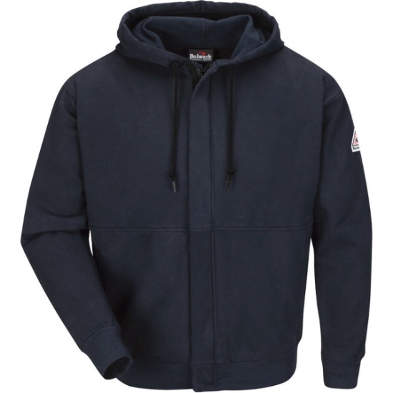 Custom Mens Zip-Front Hooded Sweatshirt Navy