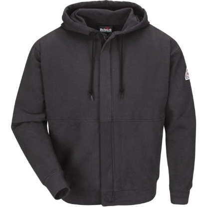 Custom Mens Tall Zip-Front Hooded Sweatshirt Charcoal