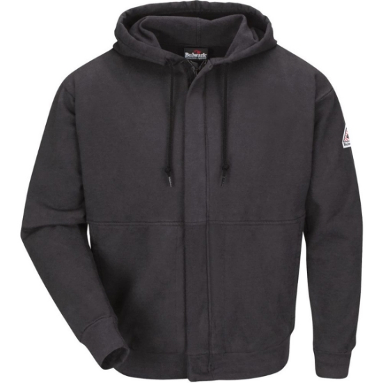 Custom Mens Tall Zip-Front Hooded Sweatshirt Charcoal