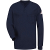 Custom Mens Tall Long Sleeve Tagless Henley Shirt Navy