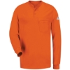 Custom Mens Tall Long Sleeve Tagless Henley Shirt Orange