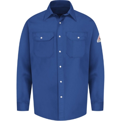 Custom Mens Snap-Front Uniform Shirt - EXCEL FR Royal Blue