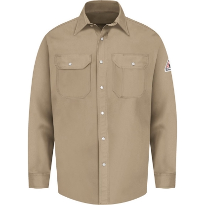 Custom Mens Tall Snap-Front Uniform Shirt - EXCEL FR Tan