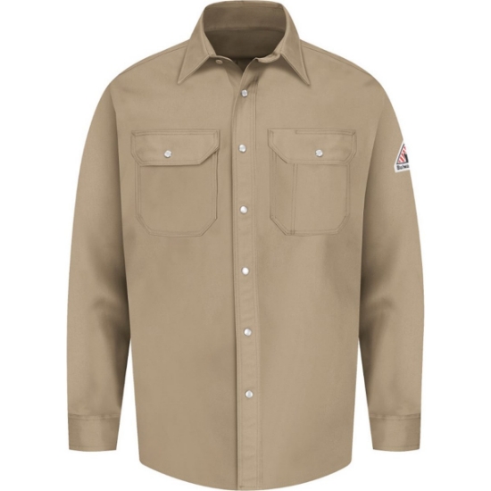 Custom Mens Tall Snap-Front Uniform Shirt - EXCEL FR Tan