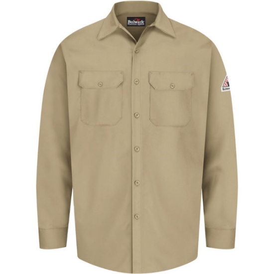 Custom Mens Flame Resistant Excel Work Shirt Khaki