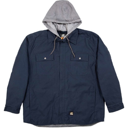 Custom Mens Throttle Hooded Shirt Jacket Navy